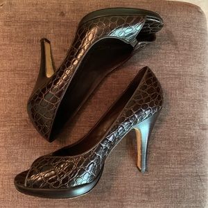 3 for $15 Anne Klein leather peep toe heels